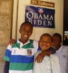 Children at Nyumbani Orphanage in Karen.  Images of Barack Obama, with his message "YES we can!" are very popular in Kenya.